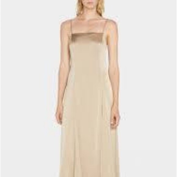 NWT Theory Cami Volume Mesa Crushed Satin Midi dress size 6 - Picture 1 of 16